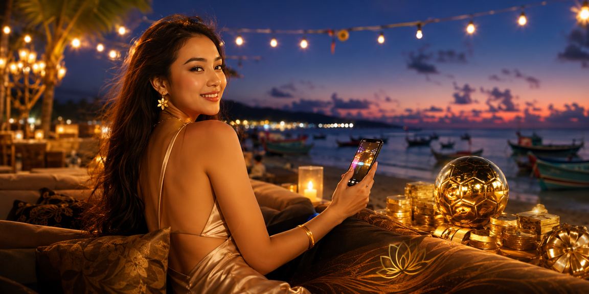 Người chơi tại bãi biển Mũi Né theo dõi kèo bóng đá và kiểm tra tiền thưởng trên điện thoại